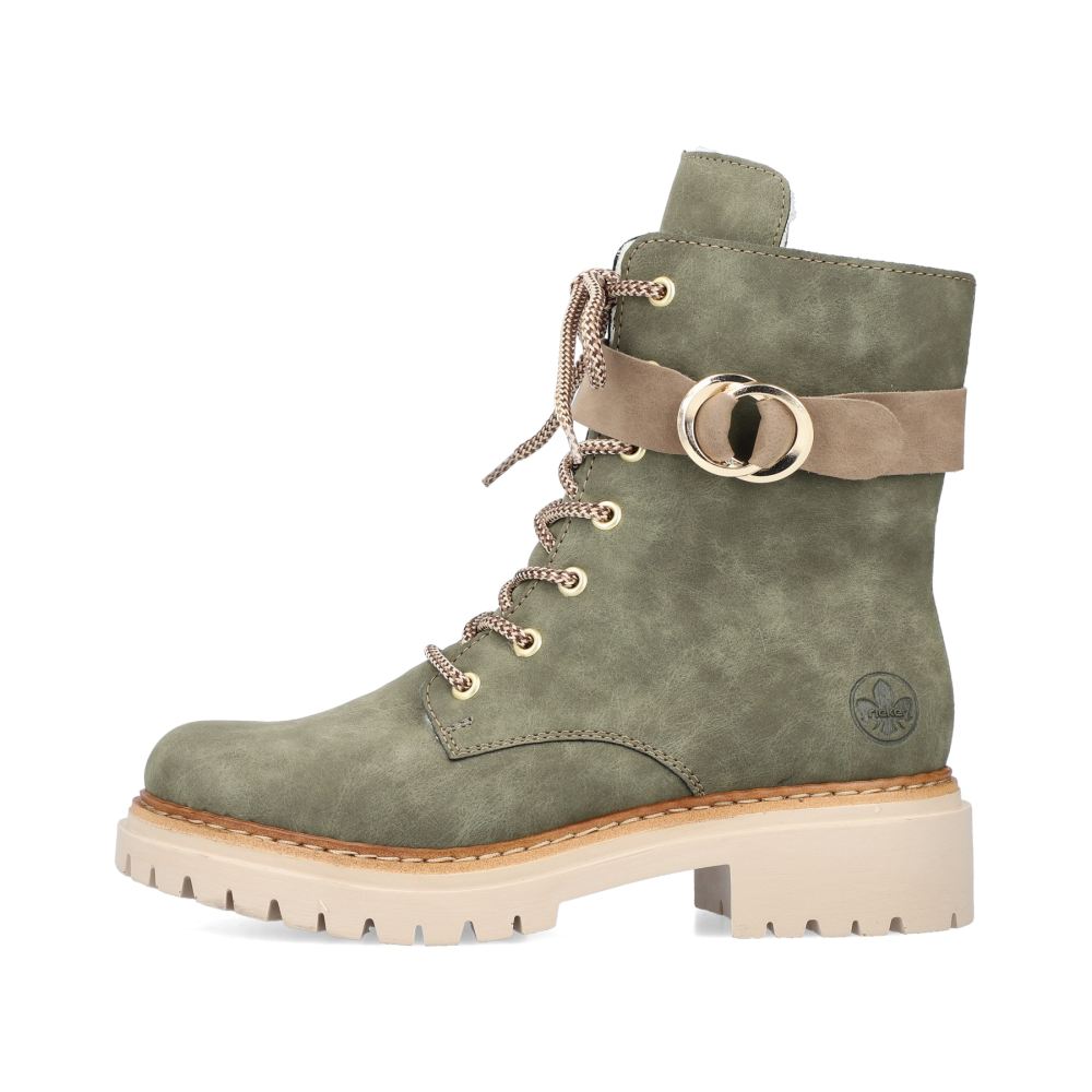 Rieker Women's Biker Boots Leaf Green