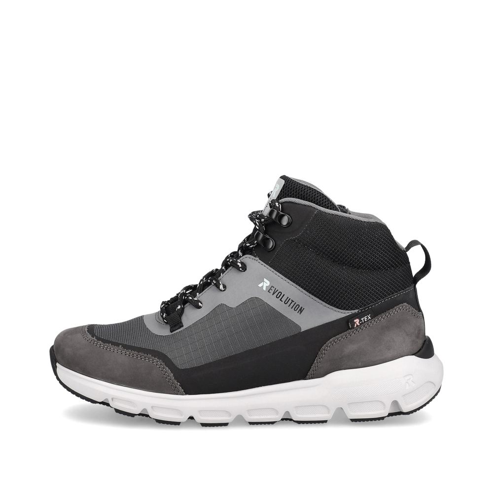 Rieker Evolution Women's High-Top Sneakers Stone Grey Ocean Blue