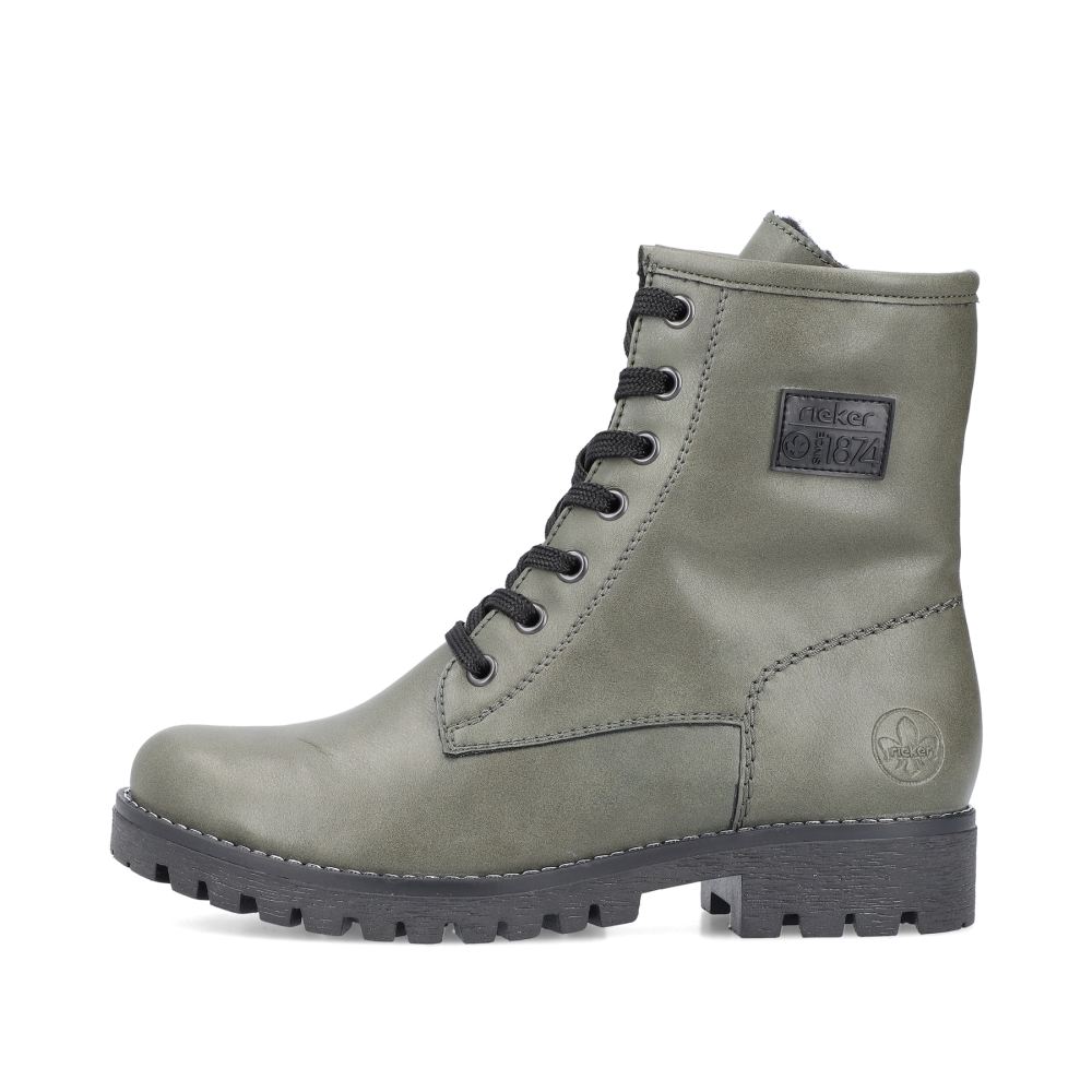 Rieker Women's Biker Boots - Gray-Green