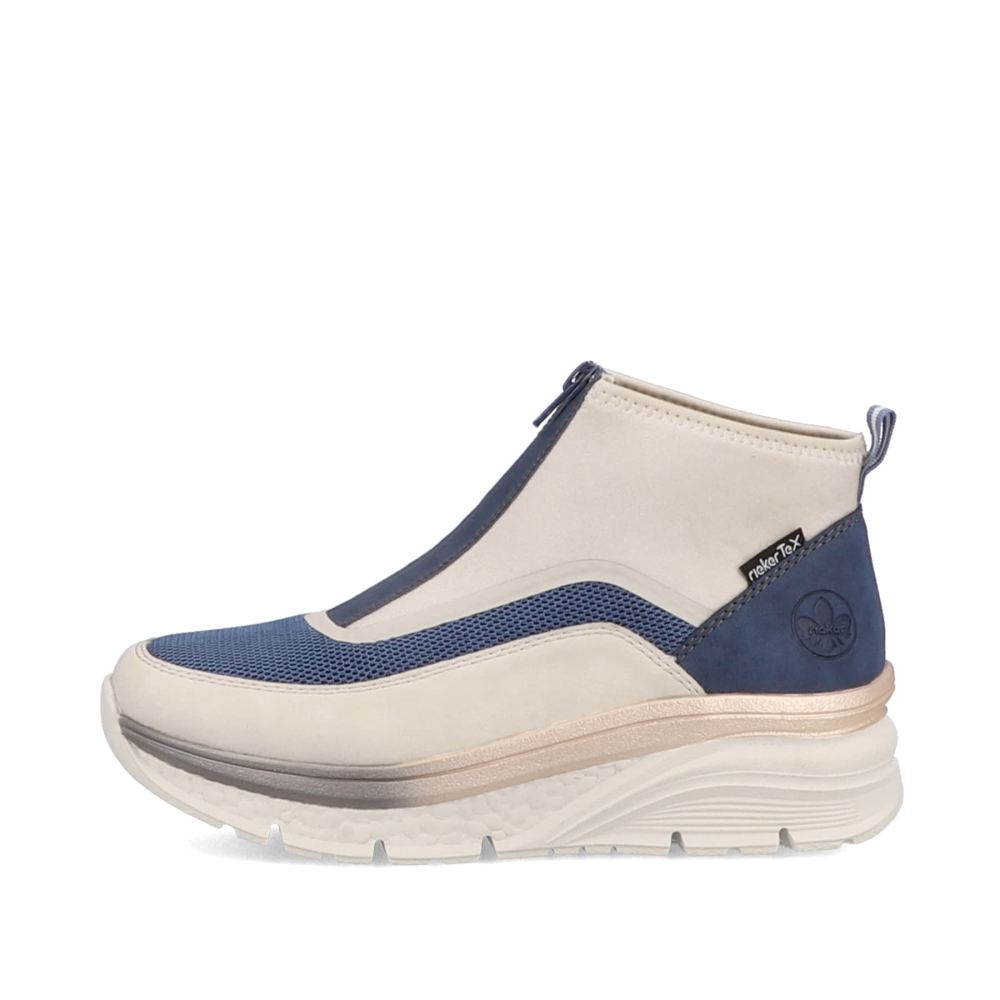 Rieker Women's High-Top Sneakerslight Beige-Denim Blue