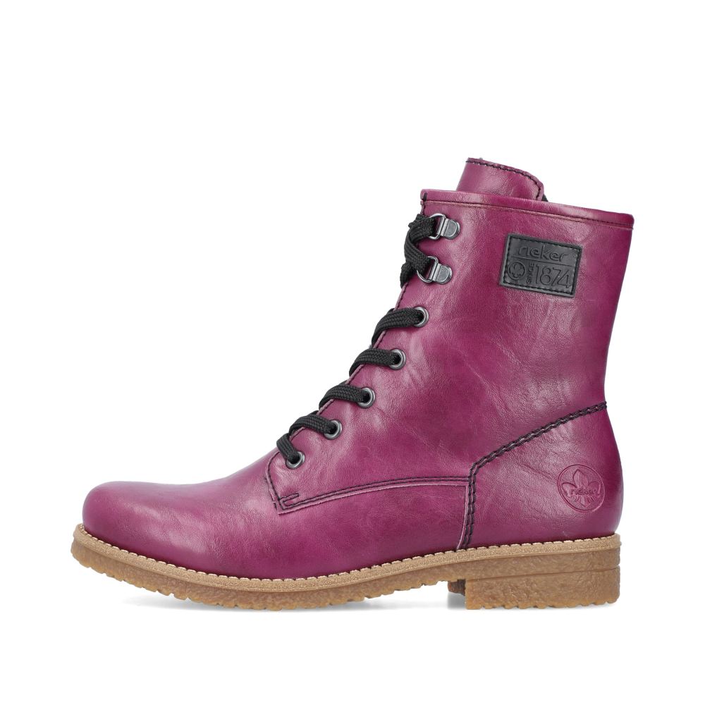Rieker Women's Lace-Up Boots - Aubergine