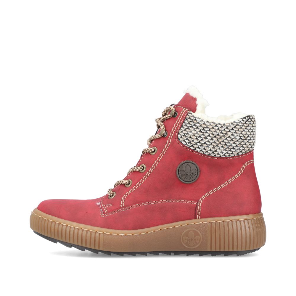 Rieker Women's Lace-Up Boots - Fire Red