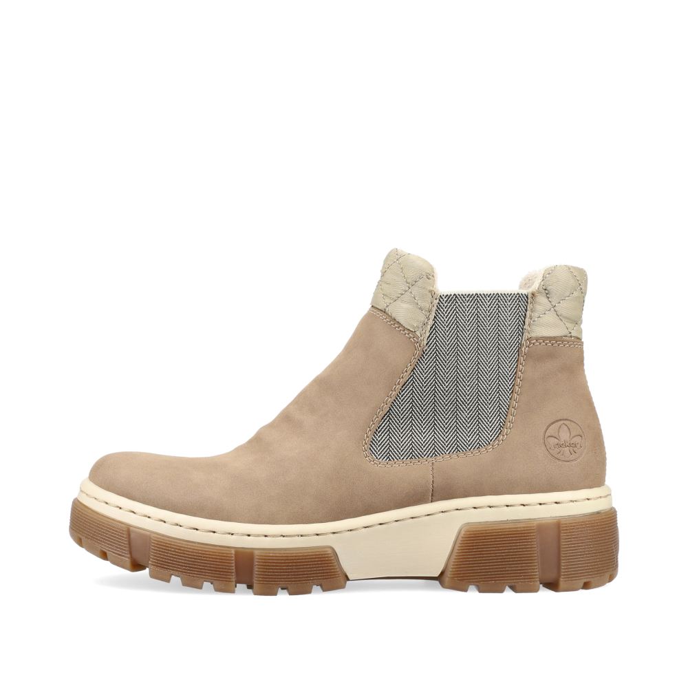 Rieker Women's Chelsea Boots Cream Beige