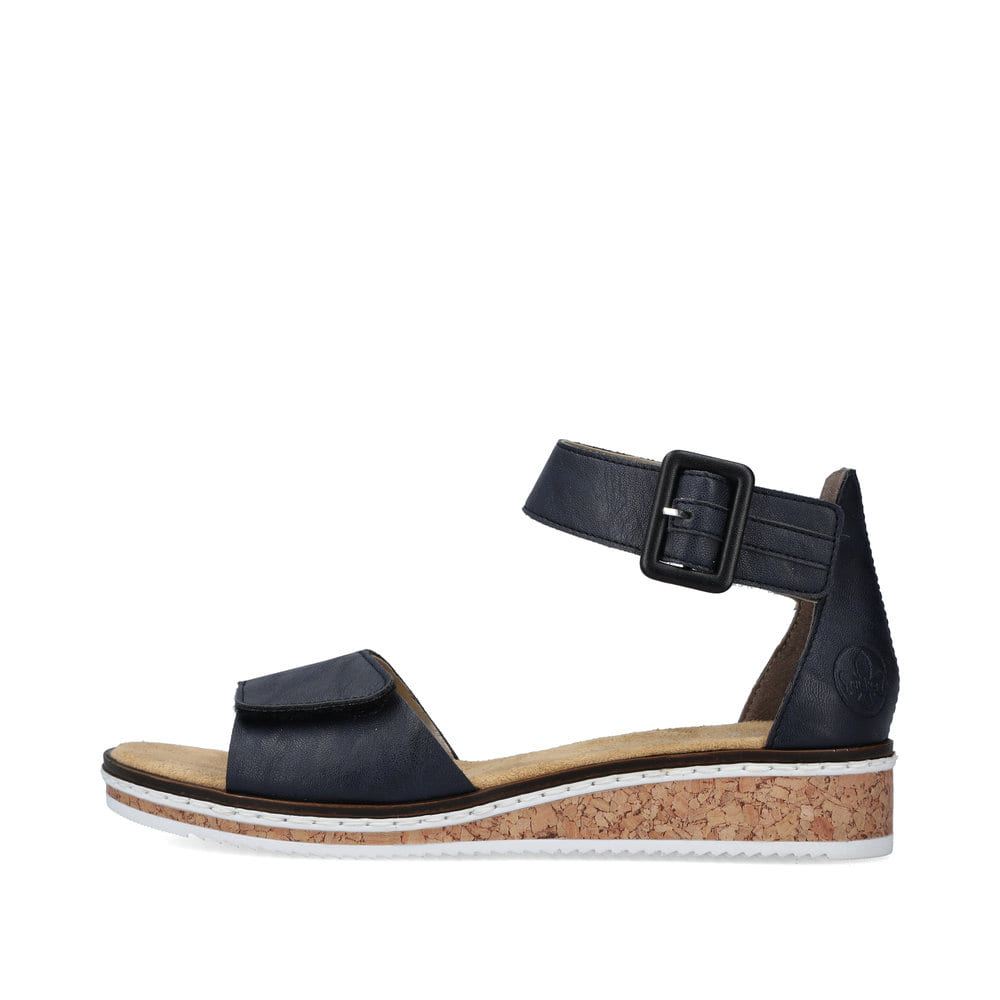 Rieker Women's Wedge Sandals Navy Blue