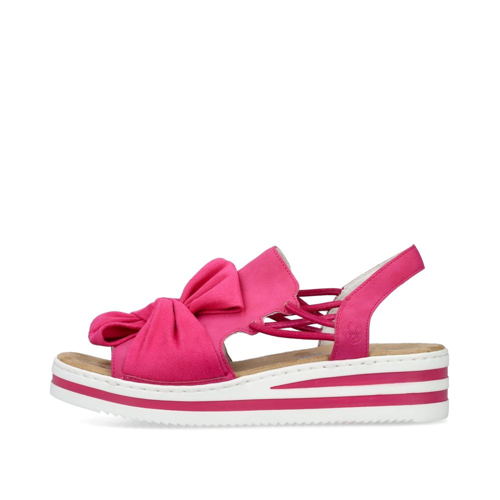 Rieker Women's Wedge Sandals Blood Pink