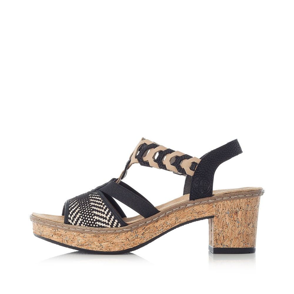 Rieker Women's Strappy Sandals - Deep Black