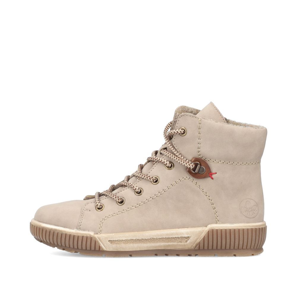 Rieker Women's Lace-Up Boots - Cream Beige