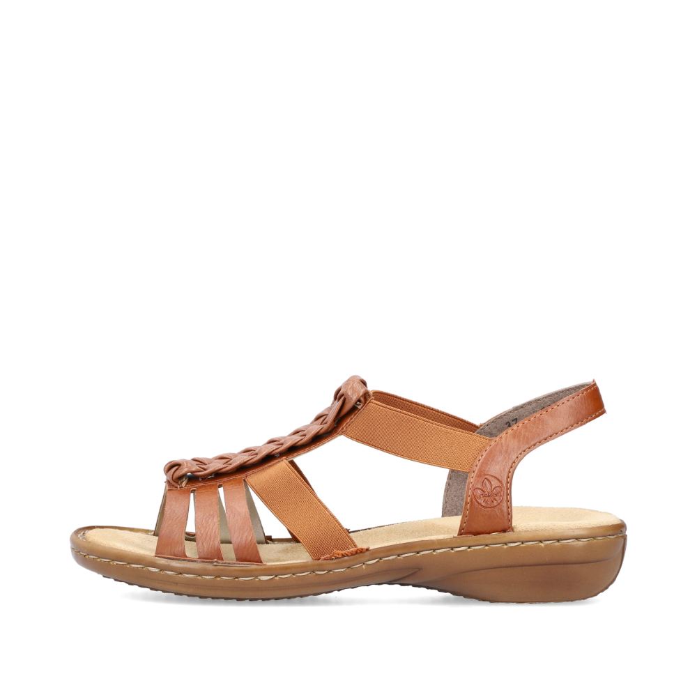 Rieker Women's Strappy Sandals - Caramel Brown