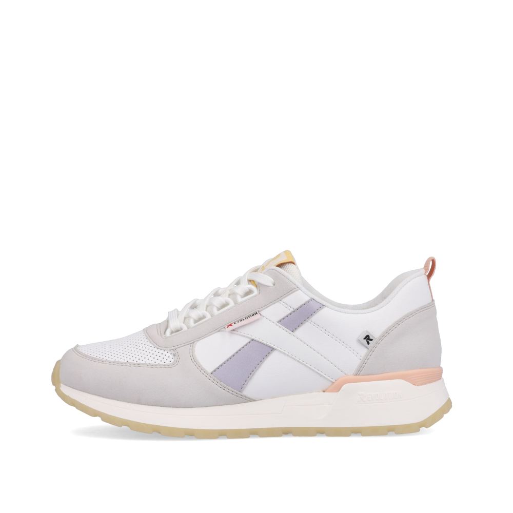 Rieker Evolution Women's Low Sneakers - Swan White - Clay Beige Pastel