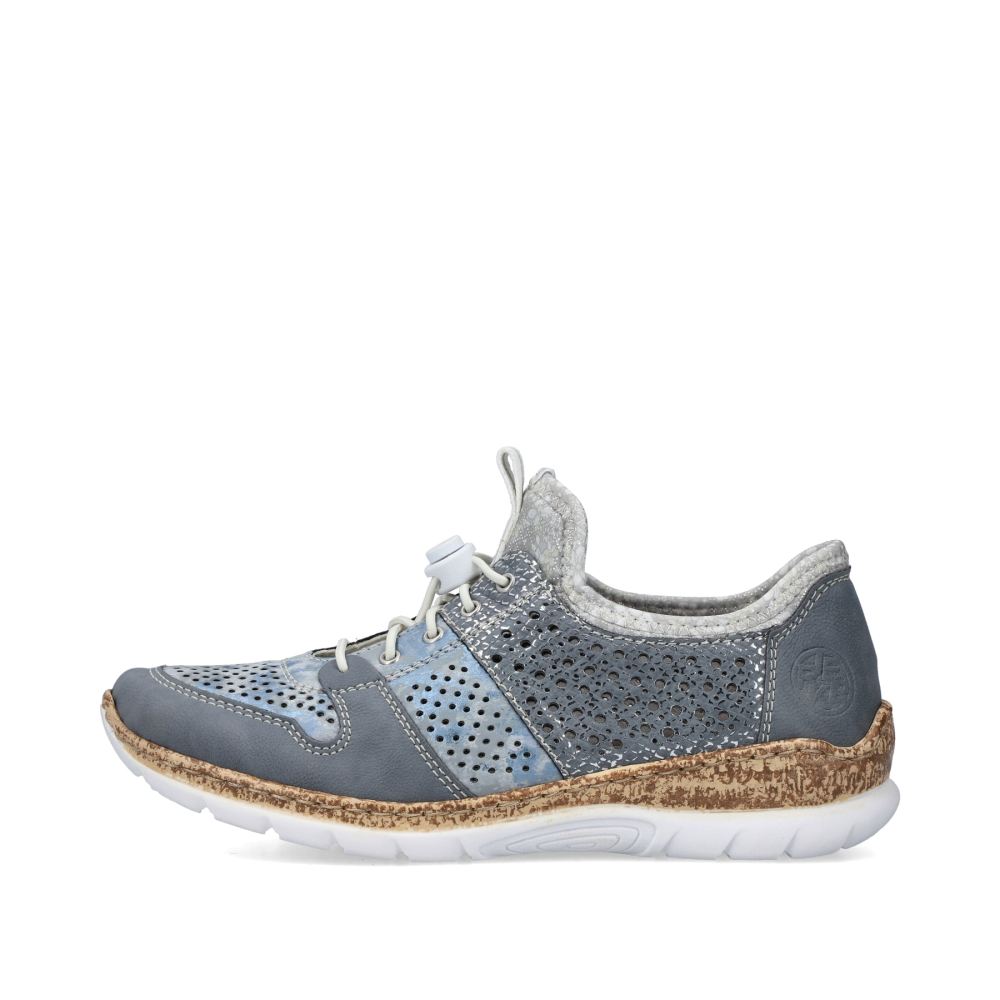 Rieker Women's Slippers Metallic Blue