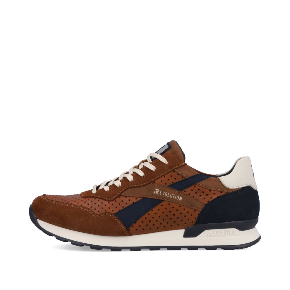 Rieker Evolution Men's Low Sneakers Nut-Brown Ocean Blue