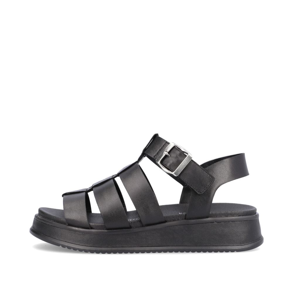 Rieker Evolution Women's Strappy Sandals - Night Black