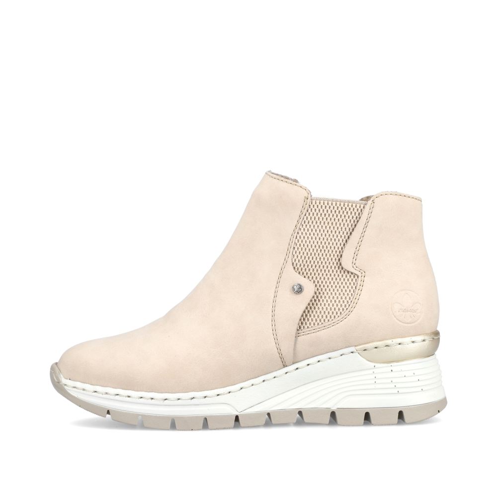 Rieker Women's Chelsea Boots Cream Beige