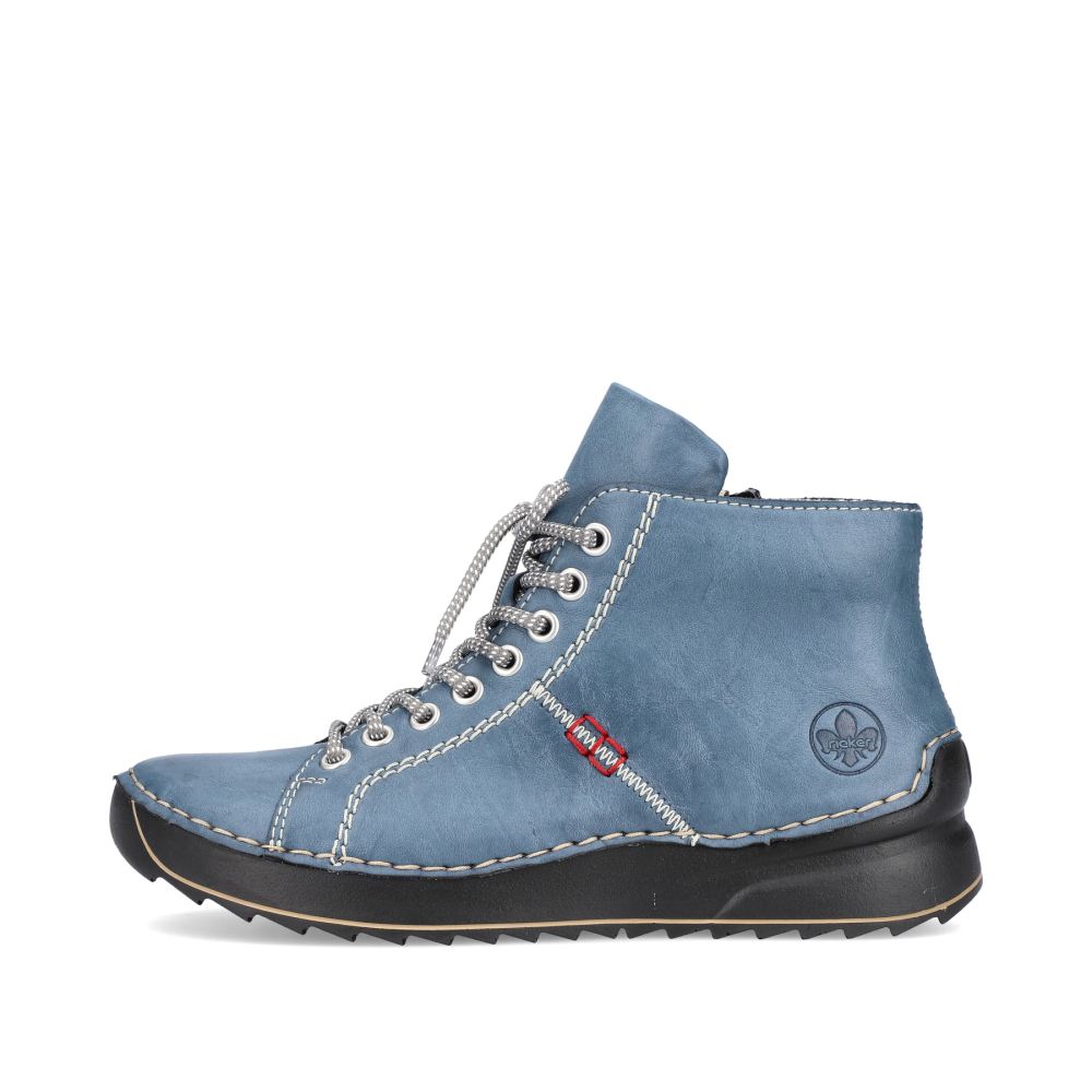 Rieker Women's Lace-Up Boots - Blue-Gray