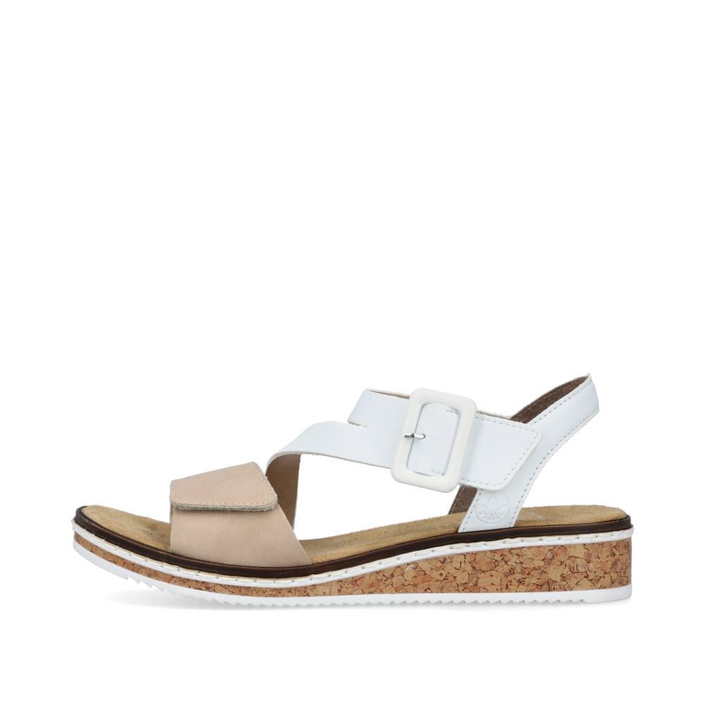 Rieker Women's Wedge Sandals Edelweiss-Champagne Beige