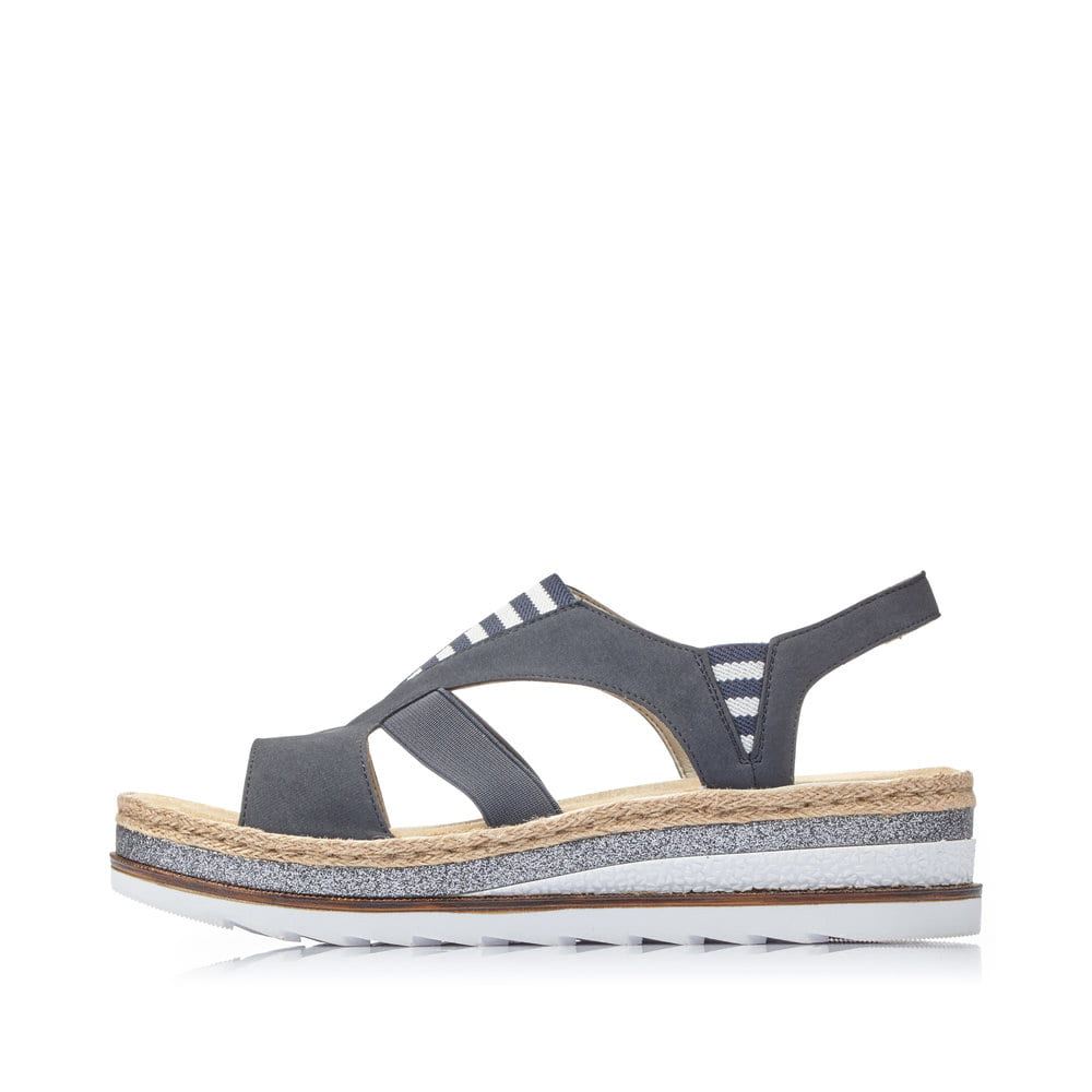 Rieker Women's Wedge Sandals Pacific Blue