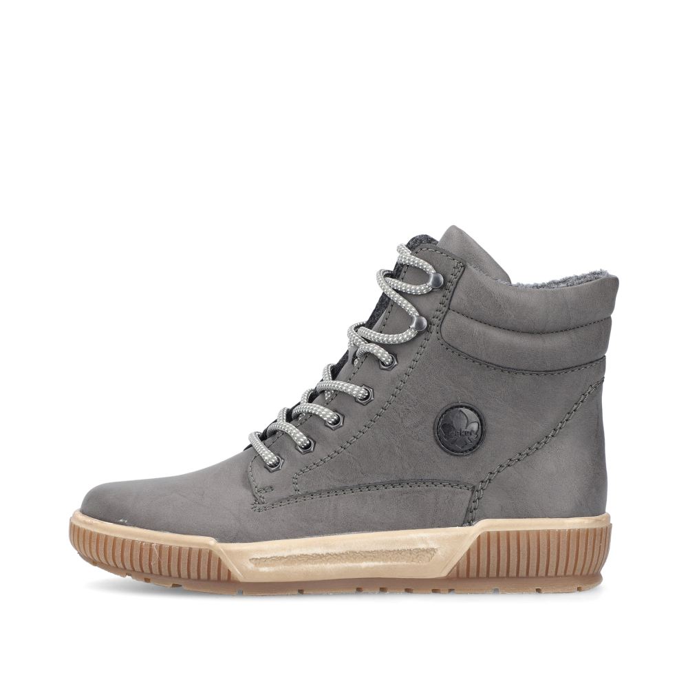 Rieker Women's Lace-Up Boots - Moon Gray