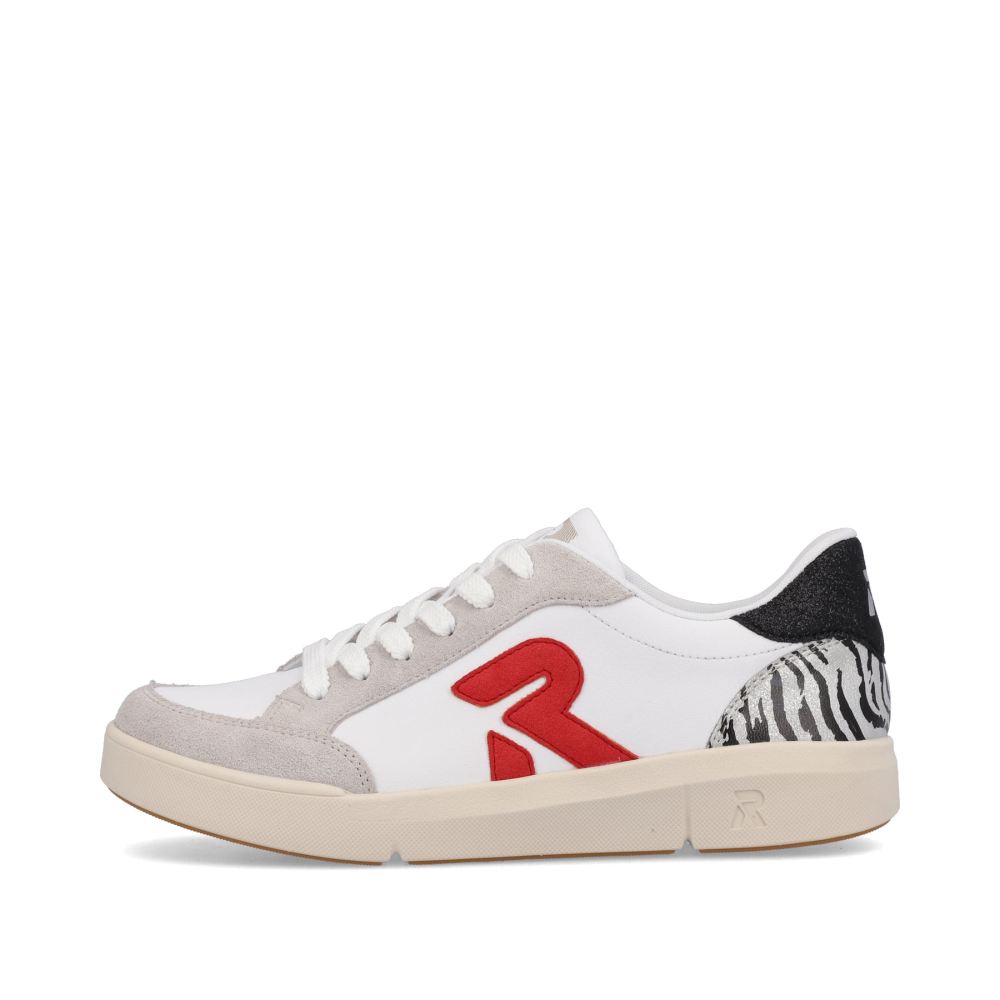 Rieker Evolution Women's Low Sneakers Swan-White Arctic-Grey Zebra