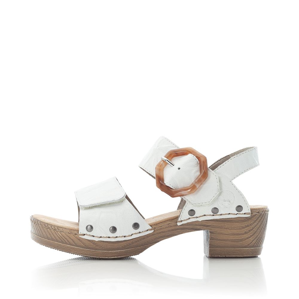 Rieker Women's Strappy Sandals - Pearl White
