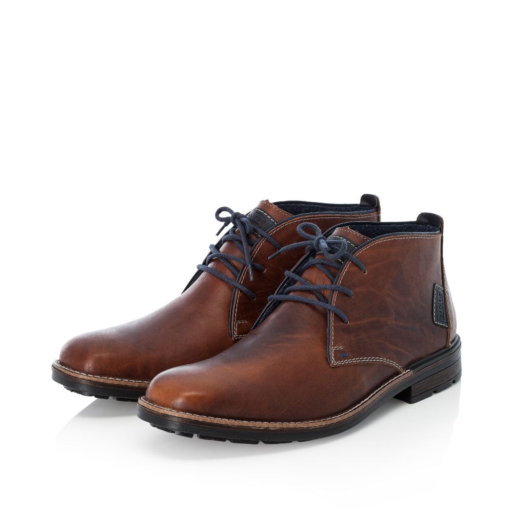 Rieker Men's Lace-Up Shoes - Chestnut Brown
