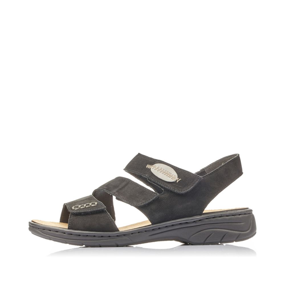 Rieker Women's Strappy Sandals - Deep Black
