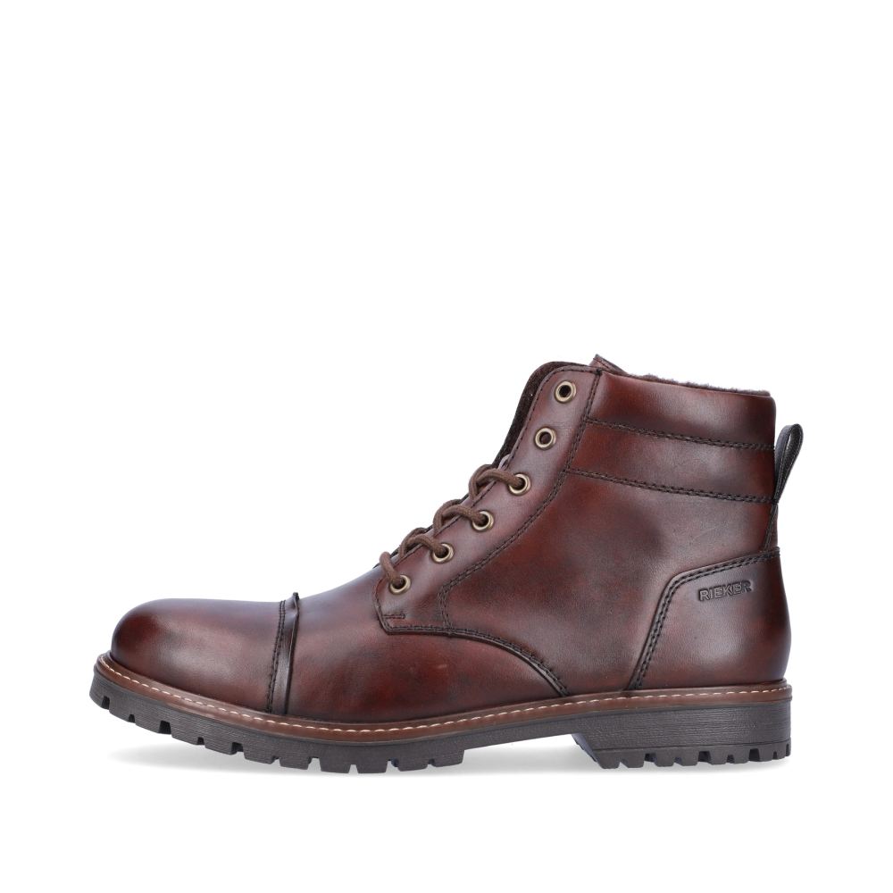 Rieker Men's Lace-Up Boots - Nut Brown