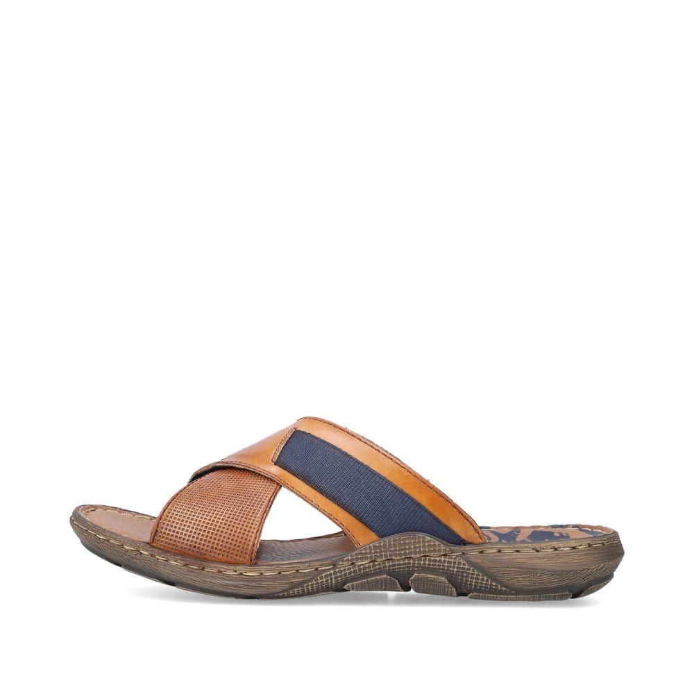 Rieker Men's Mules Chestnut Brown-Royal Blue