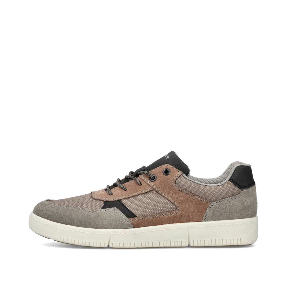 Rieker Men's Low Sneakers - Platinum Gray-Nut Brown