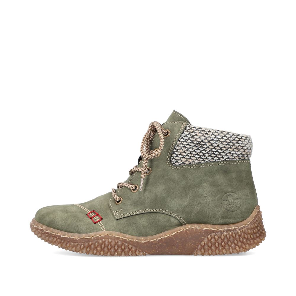 Rieker Women's Lace-Up Boots - Leaf Green