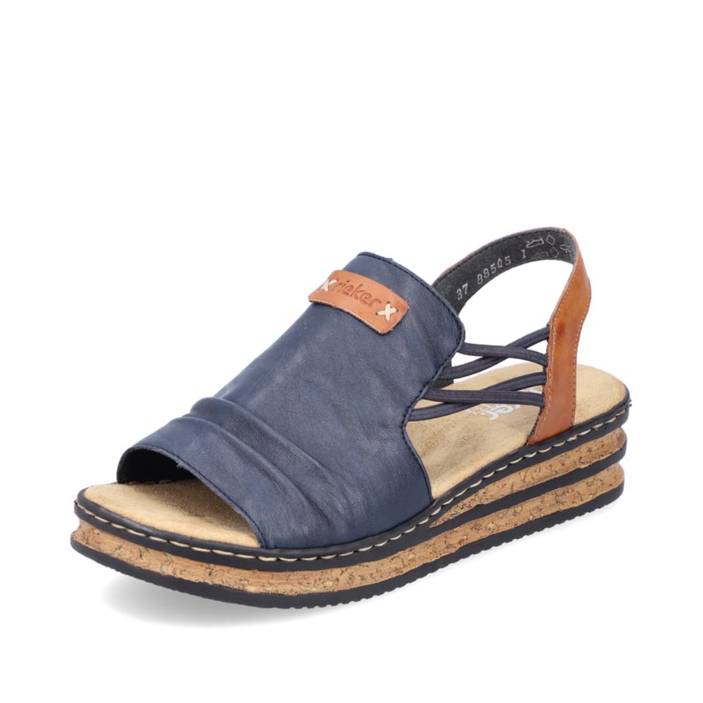 Rieker Women's Wedge Sandals Pacific Blue