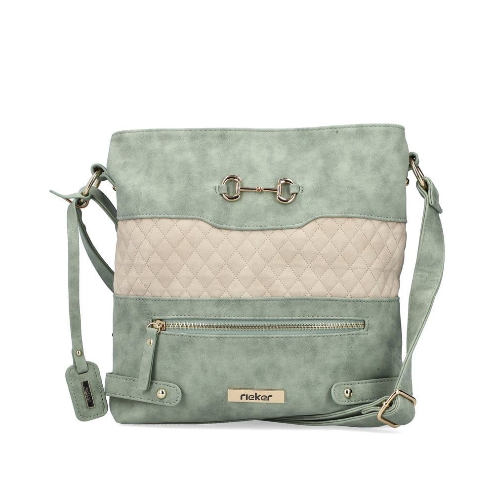 Rieker Women's Shoulder Bag - Mint Green-Light Beige