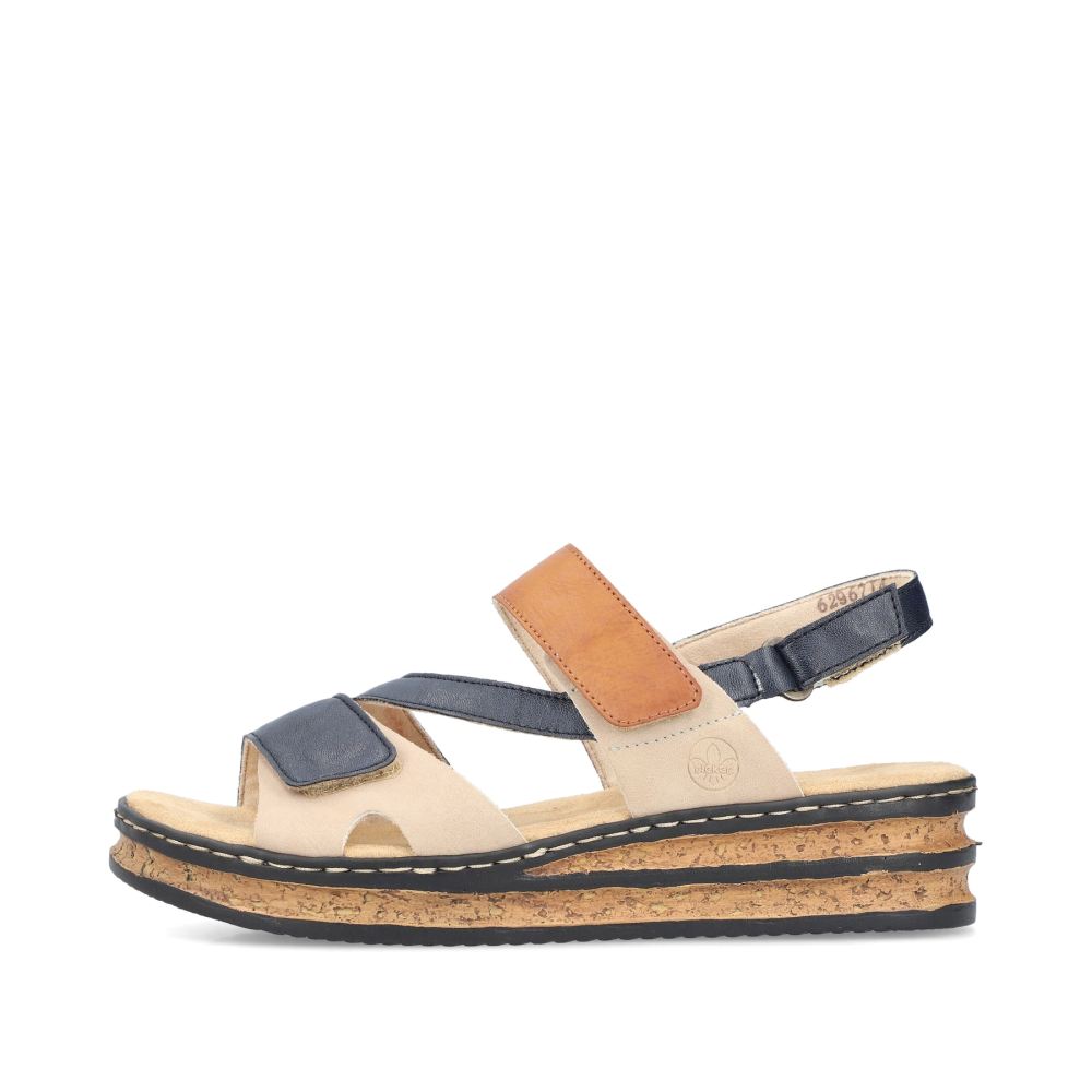 Rieker Women's Wedge Sandals - Slate Blue