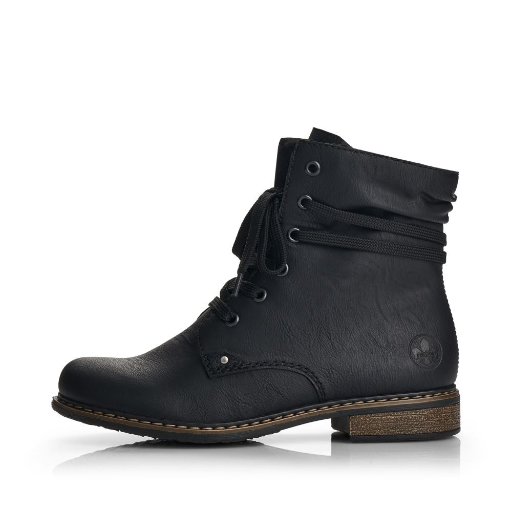 Rieker Women's Lace-Up Boots Asphalt Black