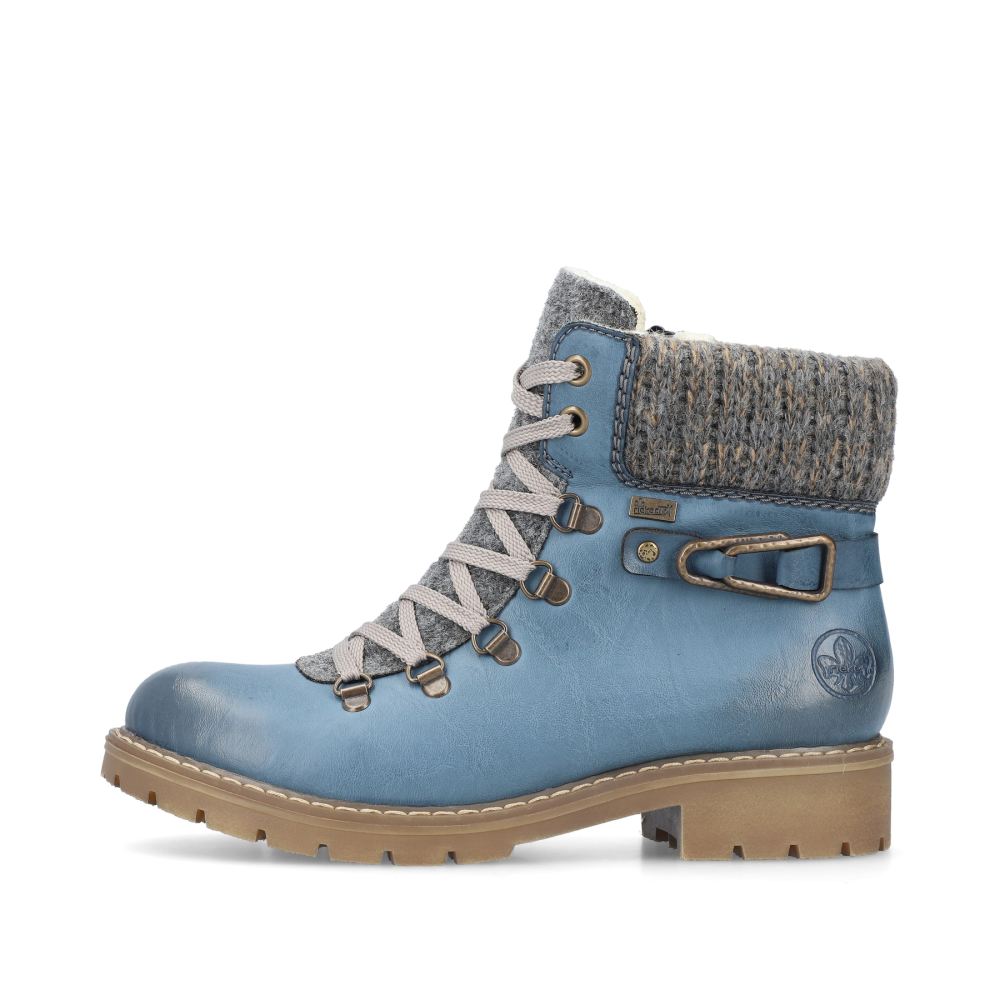 Rieker Women's Lace-Up Boots Slate Blue