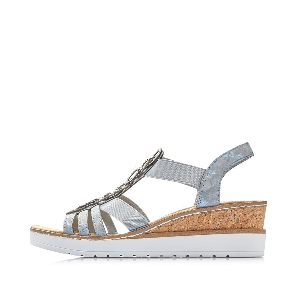 Rieker Women's Wedge Sandalsdenim Blue
