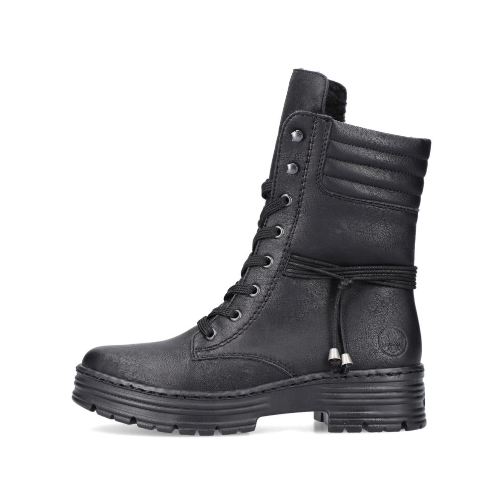 Rieker Women's Lace-Up Boots - Deep Black