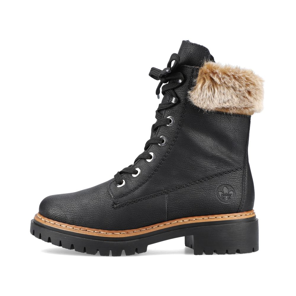 Rieker Women's Lace-Up Boots - Deep Black