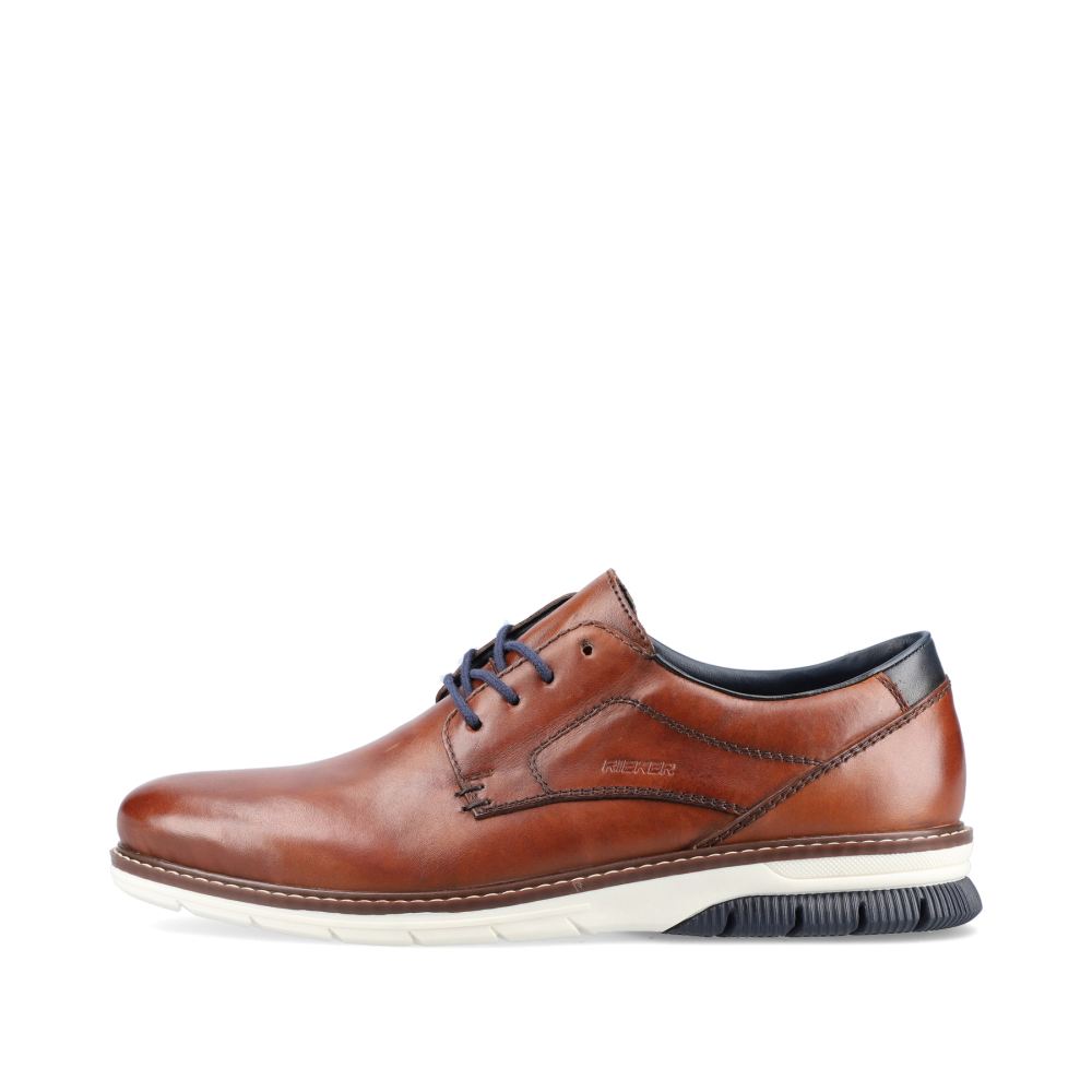 Rieker Men's Lace-Up Shoes - Chestnut Brown