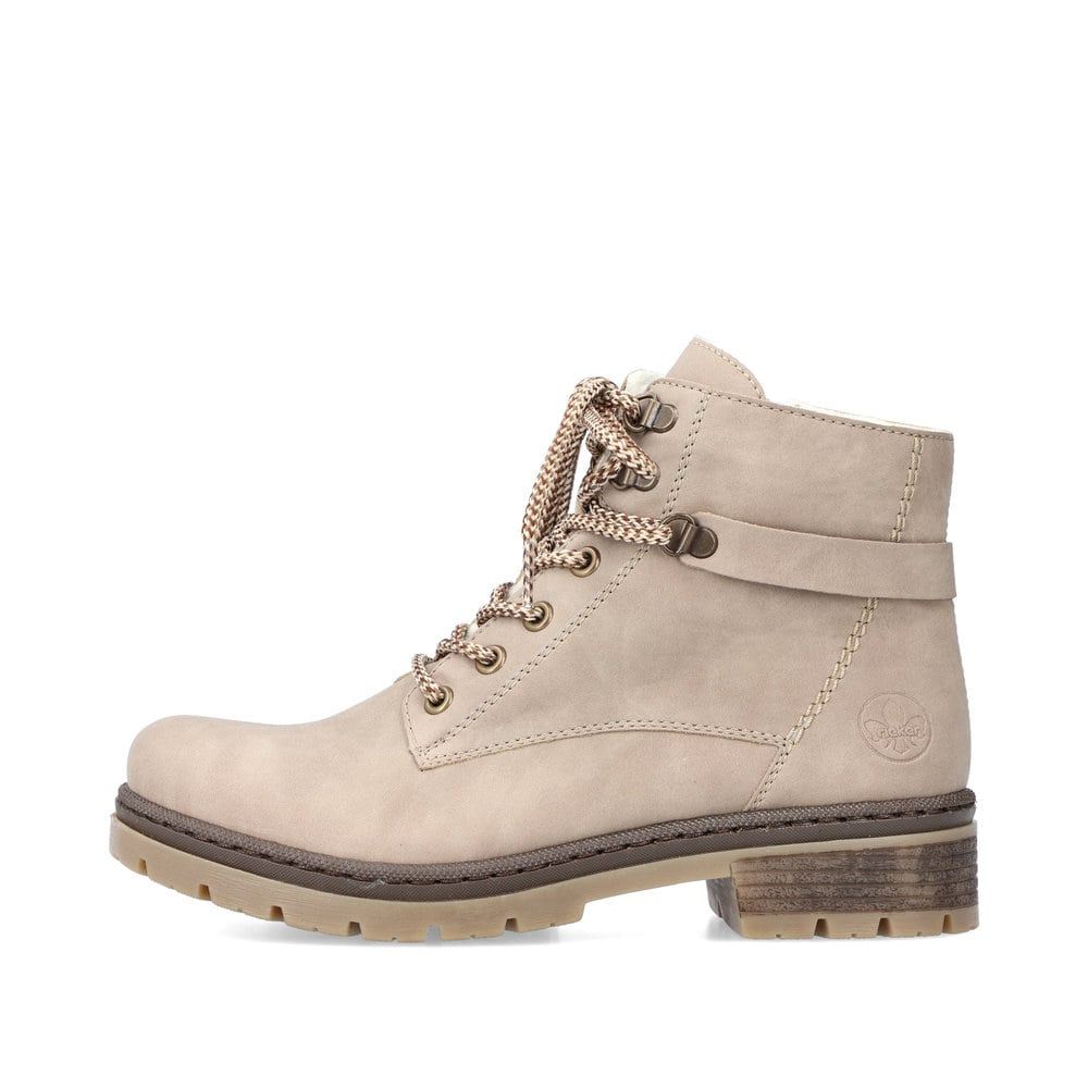 Rieker Women's Lace-Up Boots - Light Beige