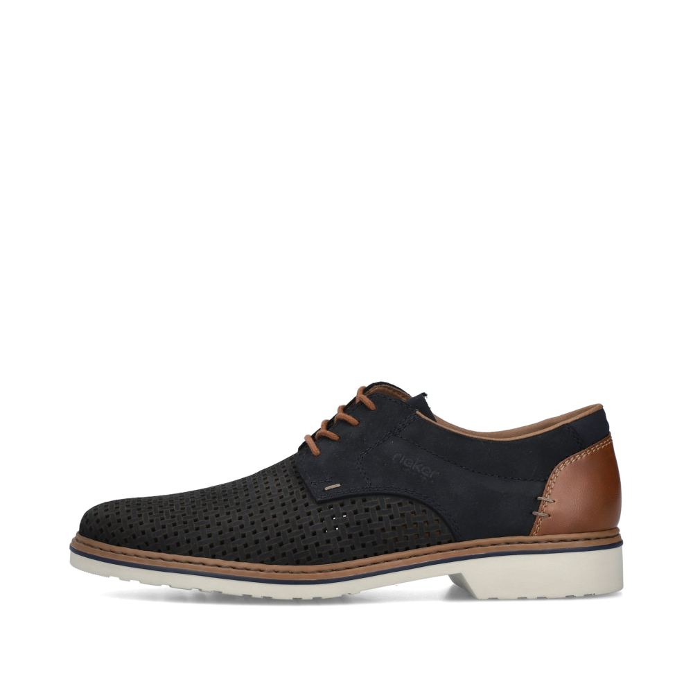 Rieker Men's Lace-Up Shoes - Steel Blue