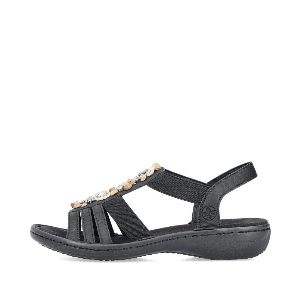 Rieker Women's Strappy Sandals Asphalt Black