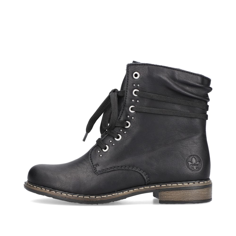 Rieker Women's Lace-Up Boots Asphalt Black