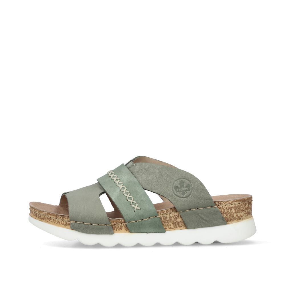 Rieker Women's Mules - Green-Gray