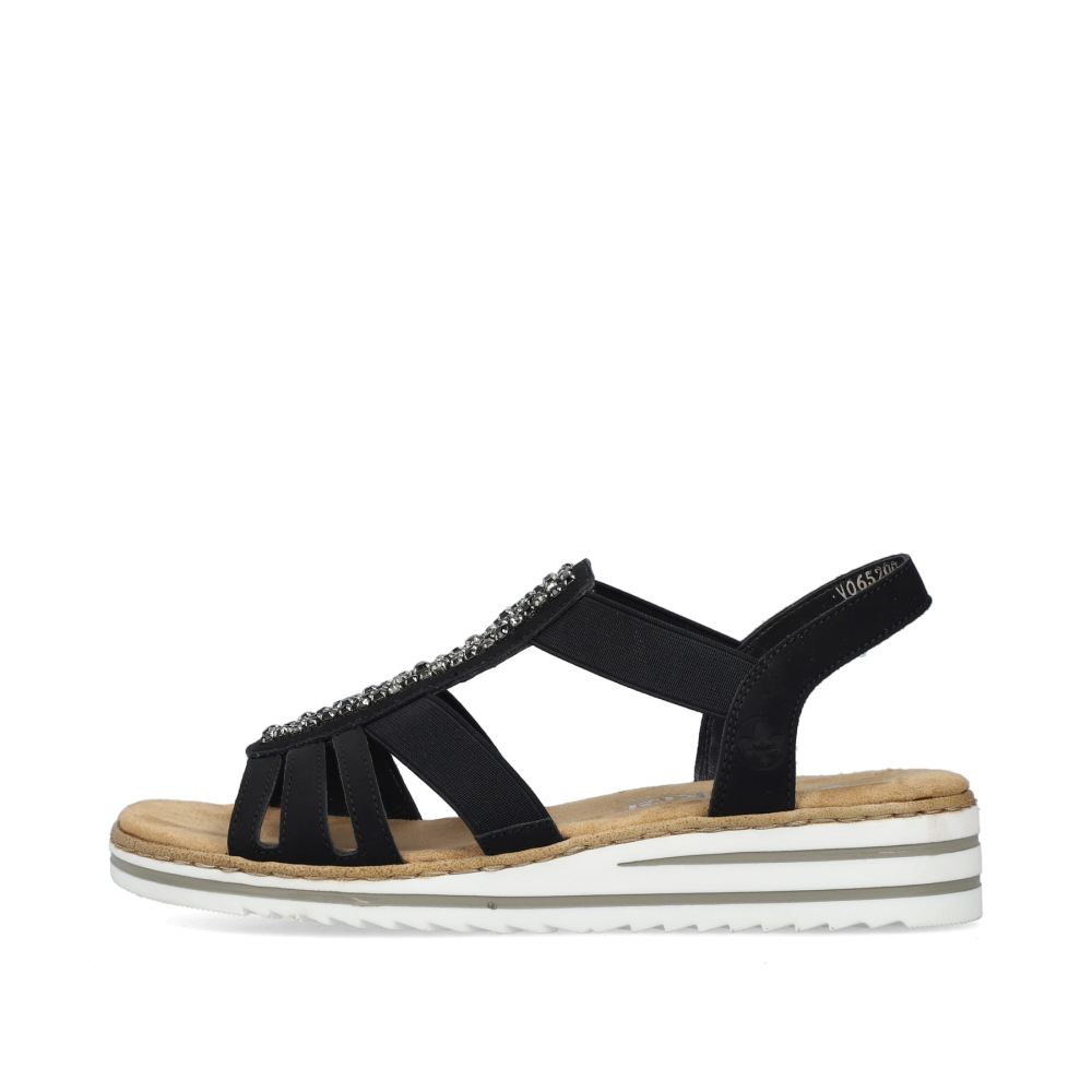 Rieker Women's Wedge Sandals - Night Black