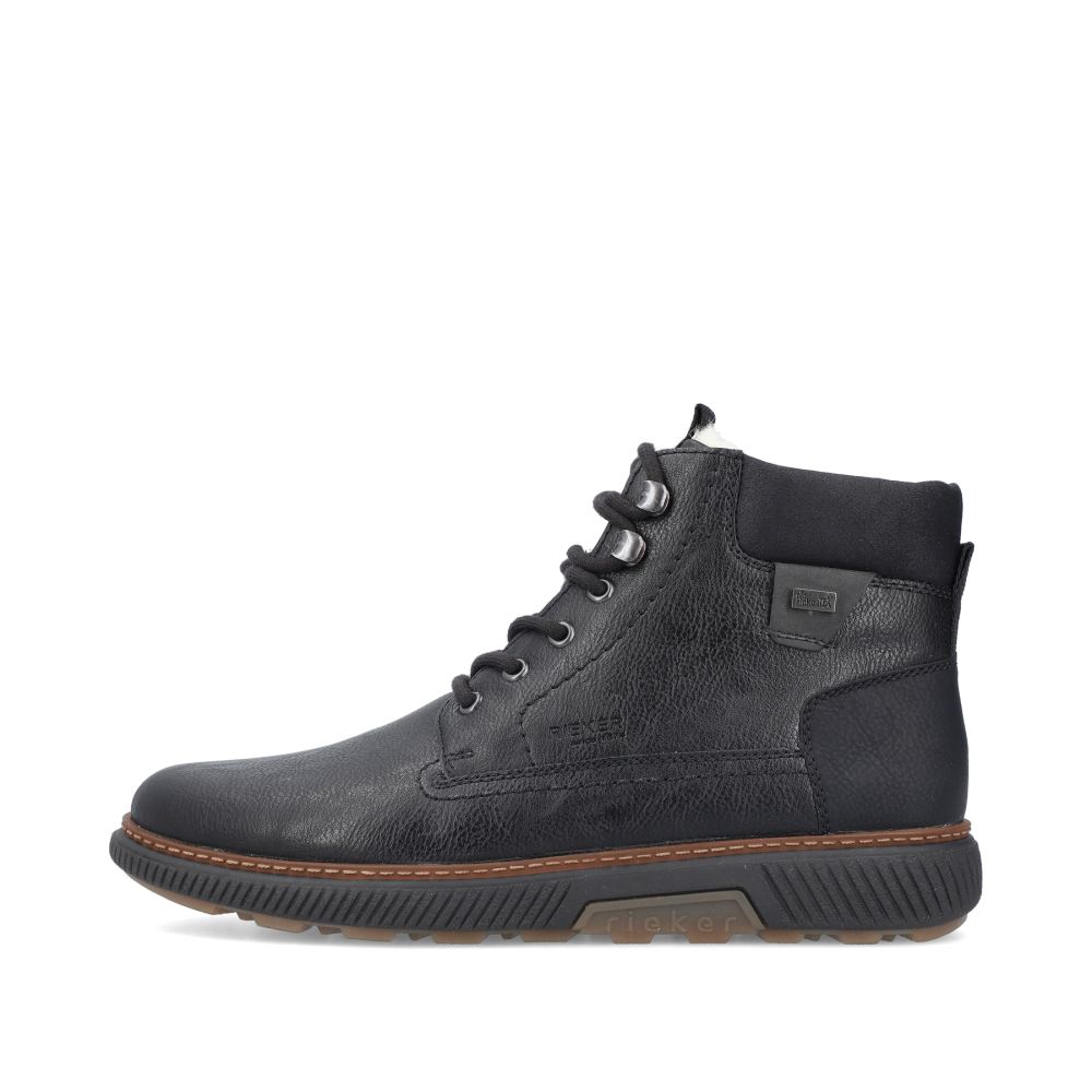 Rieker Men's Lace-Up Boots - Night Black