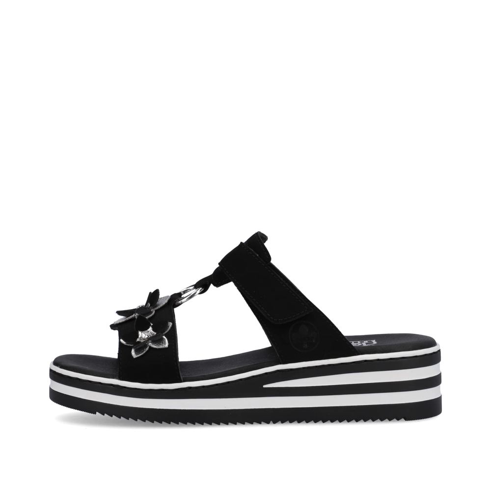 Rieker Women's Mules - Graphite Black