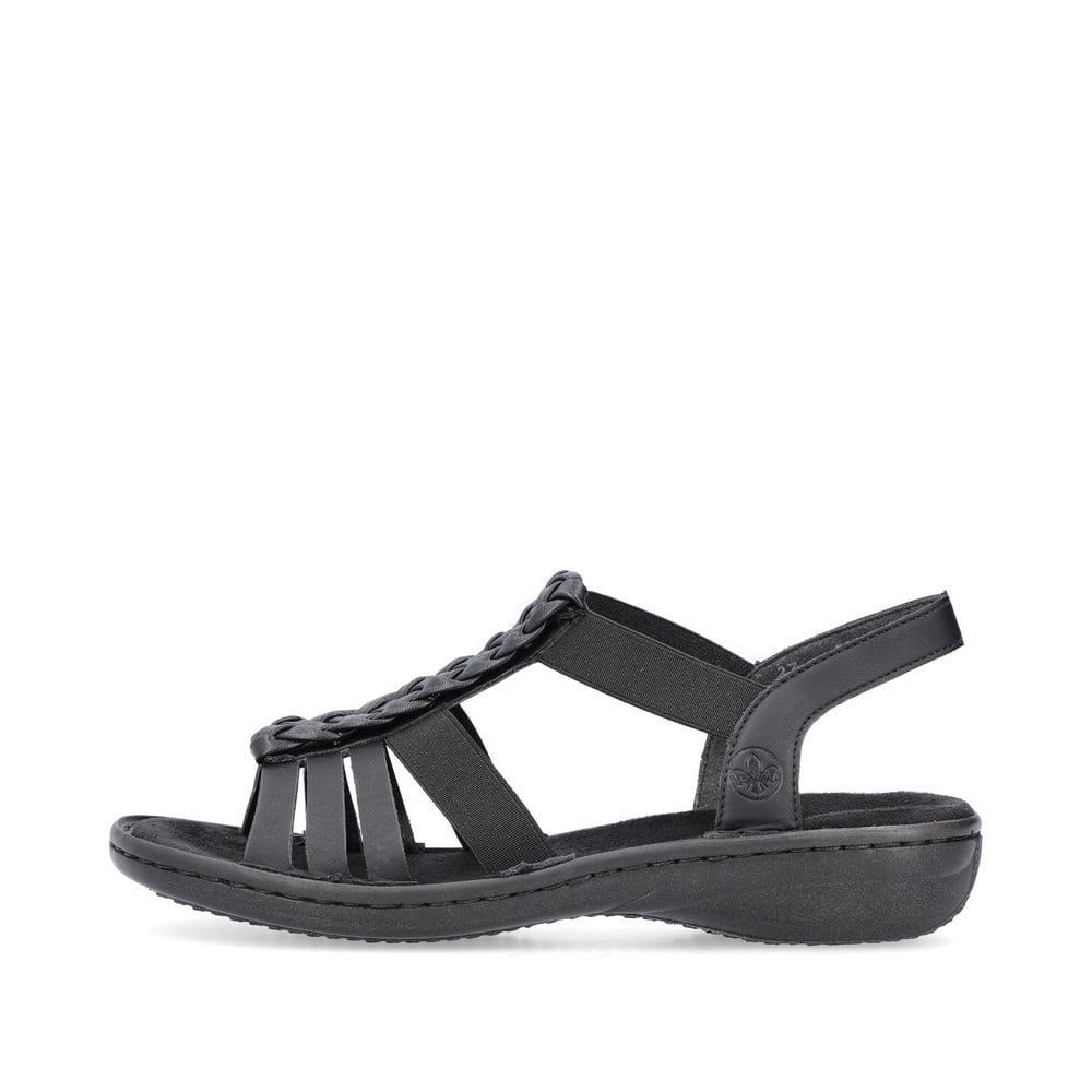 Rieker Women's Strappy Sandals Asphalt Black
