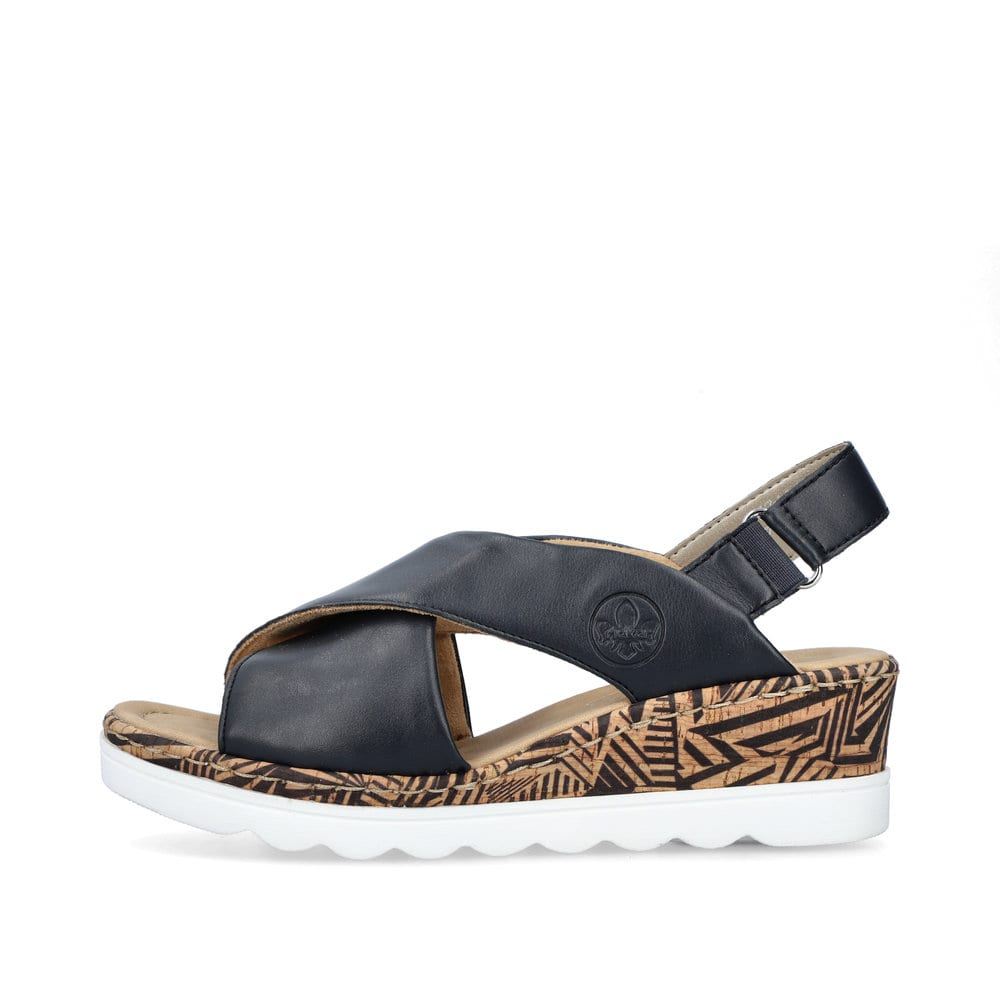 Rieker Women's Wedge Sandals Navy Blue