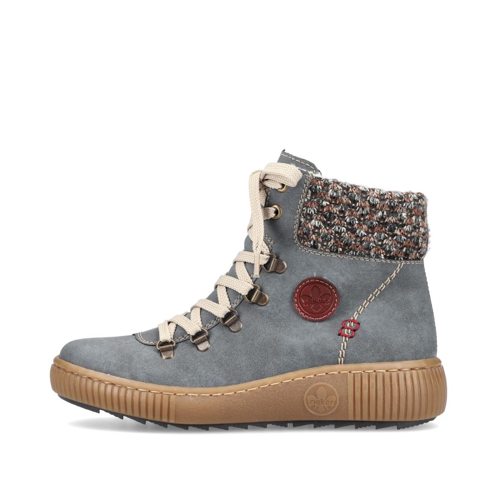Rieker Women's Lace-Up Boots - Blue-Gray