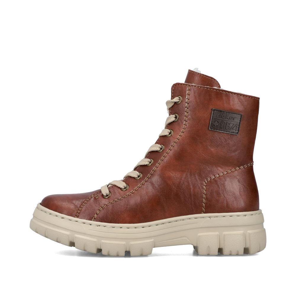 Rieker Women's Lace-Up Boots Chestnut Brown